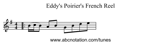 Eddy's Poirier's French Reel - staff notation