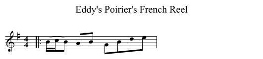 Eddy's Poirier's French Reel - staff notation