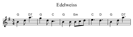 Edelweiss - staff notation