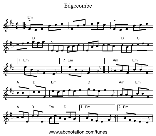 Edgecombe - staff notation