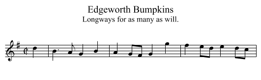 Edgeworth Bumpkins - staff notation