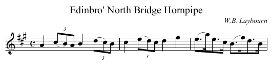 Edinbro' North Bridge Hornpipe - staff notation