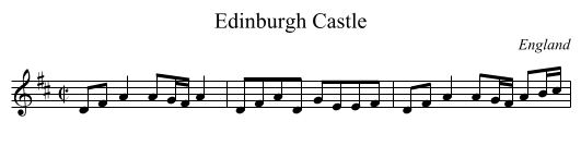 Edinburgh Castle - staff notation