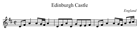 Edinburgh Castle - staff notation
