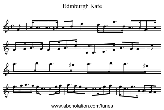 Edinburgh Kate - staff notation