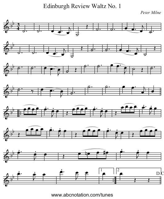 Edinburgh Review Waltz No. 1 - staff notation