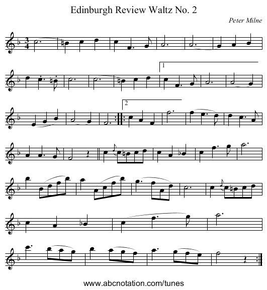 Edinburgh Review Waltz No. 2 - staff notation