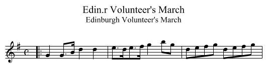 Edin.r Volunteer's March - staff notation
