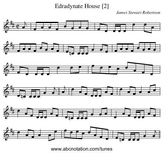 Edradynate House [2] - staff notation