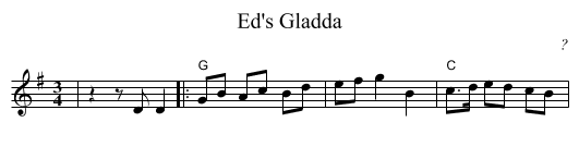 Ed's Gladda - staff notation