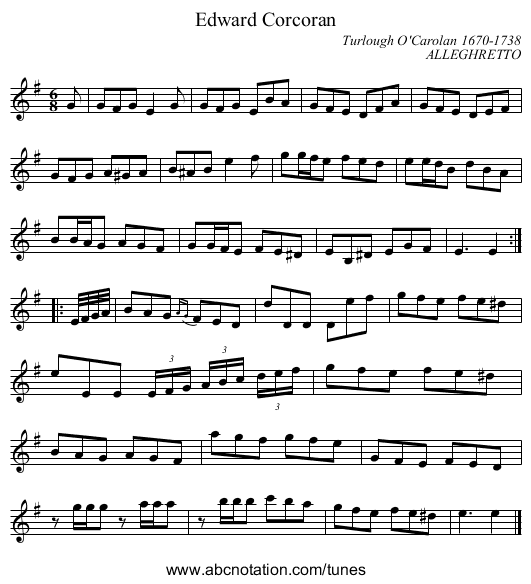 Edward Corcoran - staff notation