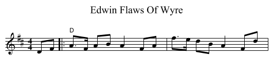 Edwin Flaws Of Wyre - staff notation