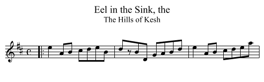 Eel in the Sink, the - staff notation