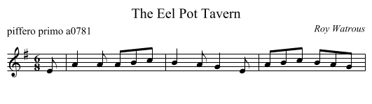 Eel Pot Tavern, The  - staff notation