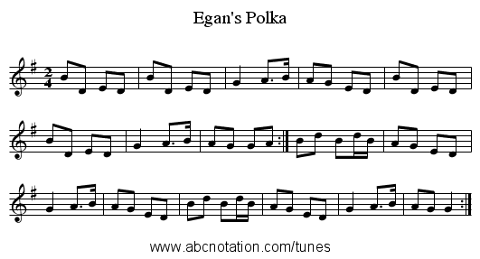 Egan's Polka - staff notation