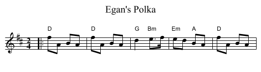 Egan's Polka - staff notation