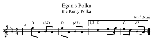 Egan's Polka - staff notation