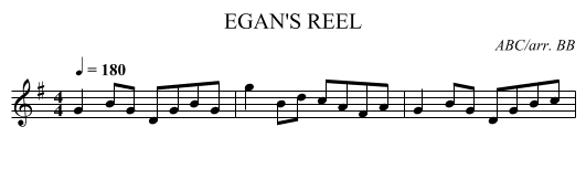 EGAN'S REEL - staff notation