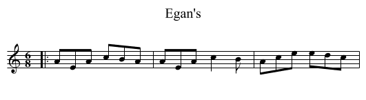 Egan's - staff notation
