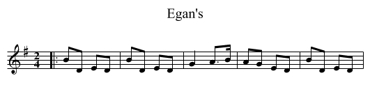Egan's - staff notation
