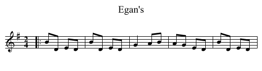 Egan's - staff notation