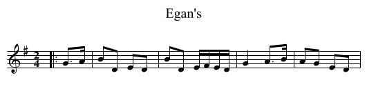 Egan's - staff notation
