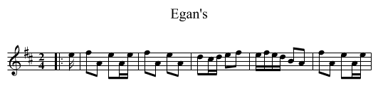 Egan's - staff notation