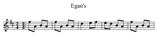 Egan's - staff notation