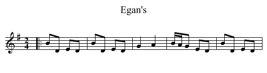 Egan's - staff notation