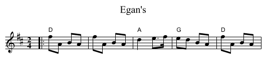 Egan's - staff notation