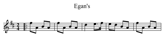 Egan's - staff notation