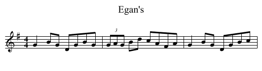 Egan's - staff notation