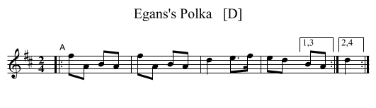 Egans's Polka   [D] - staff notation