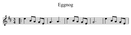 Eggnog - staff notation