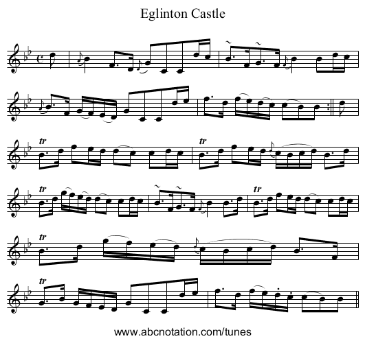 Eglinton Castle - staff notation