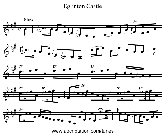 Eglinton Castle - staff notation
