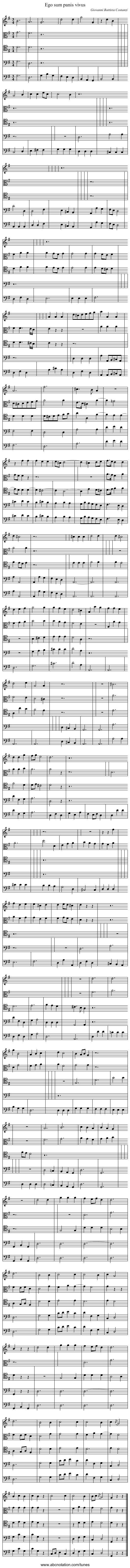 Ego sum panis vivus - staff notation