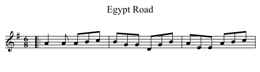 Egypt Road - staff notation