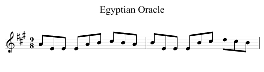 Egyptian Oracle - staff notation