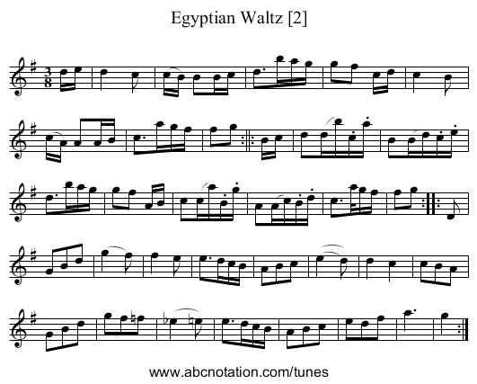 Egyptian Waltz [2] - staff notation