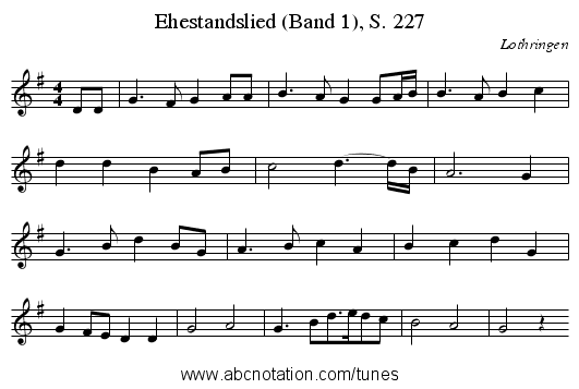 Ehestandslied (Band 1), S. 227 - staff notation