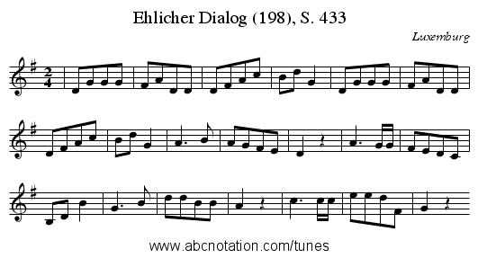 Ehlicher Dialog (198), S. 433 - staff notation