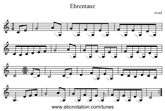Ehrentanz - staff notation