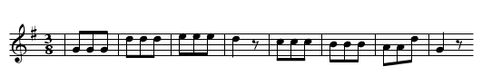 EIA BOBAIA SCHLAGS GICKELCHE TODT - staff notation