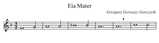 Eia Mater - staff notation