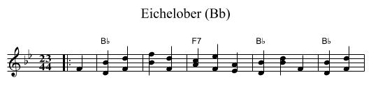 Eichelober (Bb) - staff notation