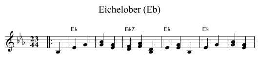 Eichelober (Eb) - staff notation