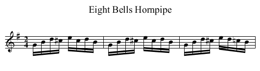 Eight Bells Hornpipe - staff notation