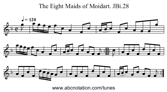 Eight Maids of Moidart. JBi.28, The - staff notation