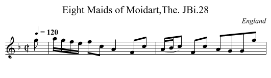 Eight Maids of Moidart,The. JBi.28 - staff notation
